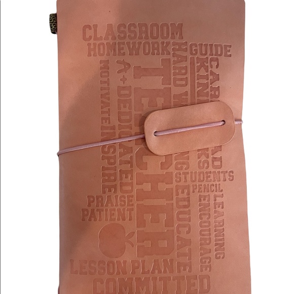 NEW, Vintage Looking , Refillable Leather Teachers Journal With pad & Card Slots - Picture 3 of 8